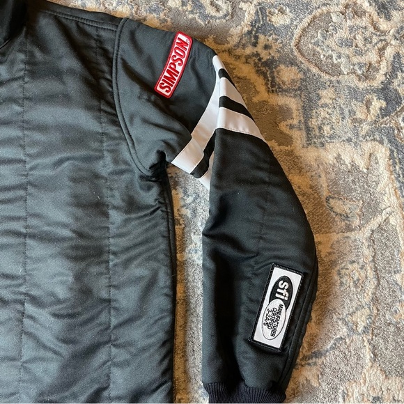 Simpson Black Bomber Jacket with White Accents - Picture 7 of 7